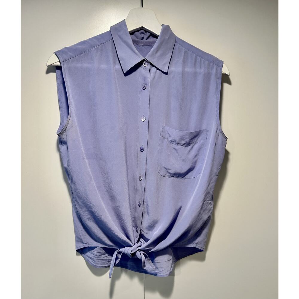Equipment Femme XS Lavender Purple Silk Sleeveless Blouse Top Shirt